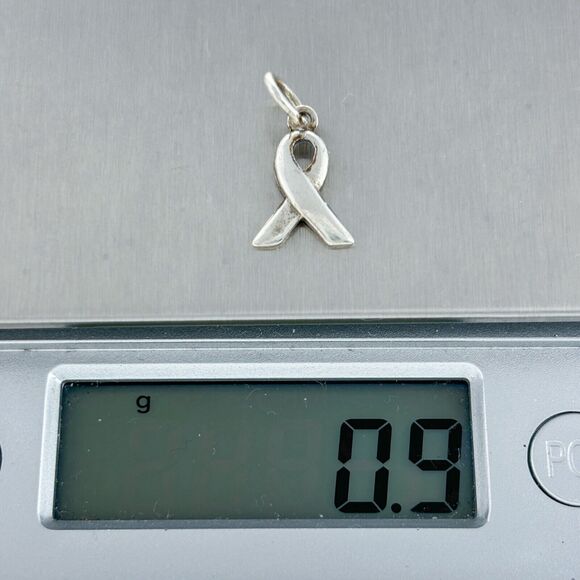 Vintage SIC Sterling Silver 925 Breast Cancer Awareness Ribbon Charm Pendant - Picture 4 of 5
